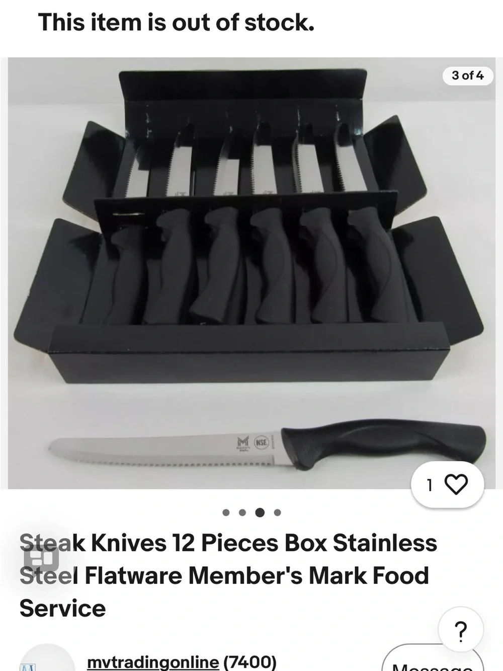 Member's Mark Stainless Steak Knife Set in Black
